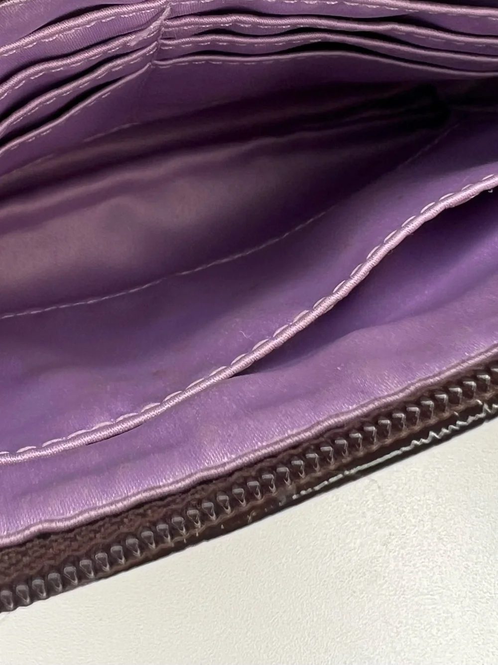 Coach Madison Signature Sateen Wristlet w/ Leather Accents~ Tan/Brown ~ Vintage